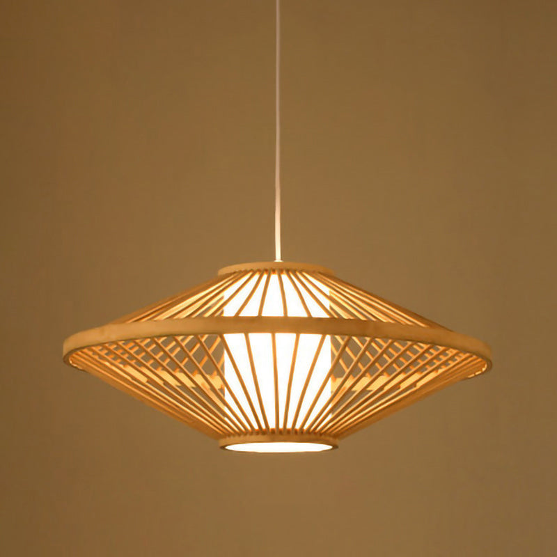 Wood Handwoven Suspension Lighting Minimalist 1��Head Rattan Pendant Ceiling Light Wood M Clearhalo 'Ceiling Lights' 'Modern Pendants' 'Modern' 'Pendant Lights' 'Pendants' Lighting' 2245677