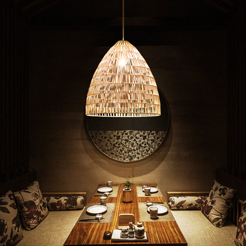 Basket Ceiling Light Modern Style Rattan Single Tea Room Hanging Pendant Light in Wood Wood Clearhalo 'Ceiling Lights' 'Pendant Lights' 'Pendants' Lighting' 2245718_efda1441-ee1a-4cdc-8806-de03fd7a5a7c