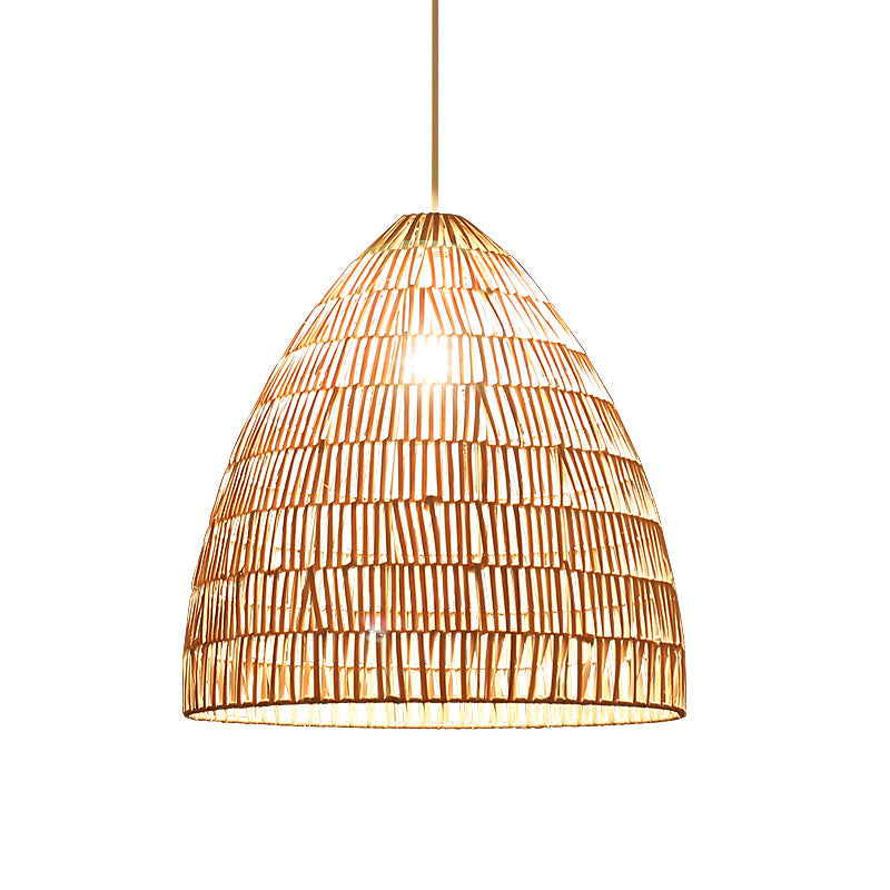 Basket Ceiling Light Modern Style Rattan Single Tea Room Hanging Pendant Light in Wood Clearhalo 'Ceiling Lights' 'Pendant Lights' 'Pendants' Lighting' 2245722