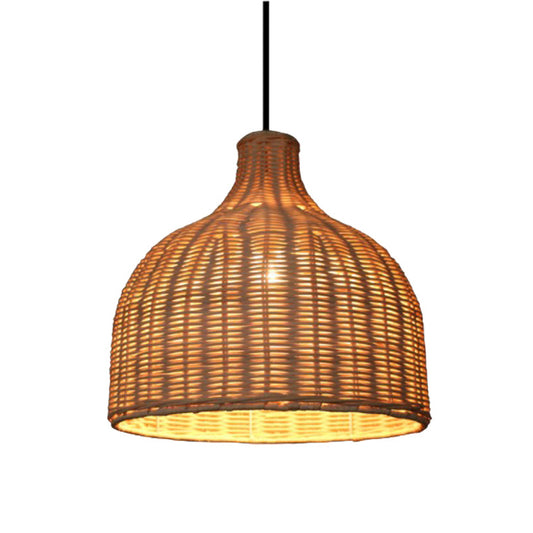 Basket Suspension Lighting Minimalist Rattan 1 Head Restaurant Pendant Ceiling Light Clearhalo 'Ceiling Lights' 'Lighting' 'Pendant Lights' 2245746_4fe92a02-af2f-4622-b4eb-0ef12bfc86e5