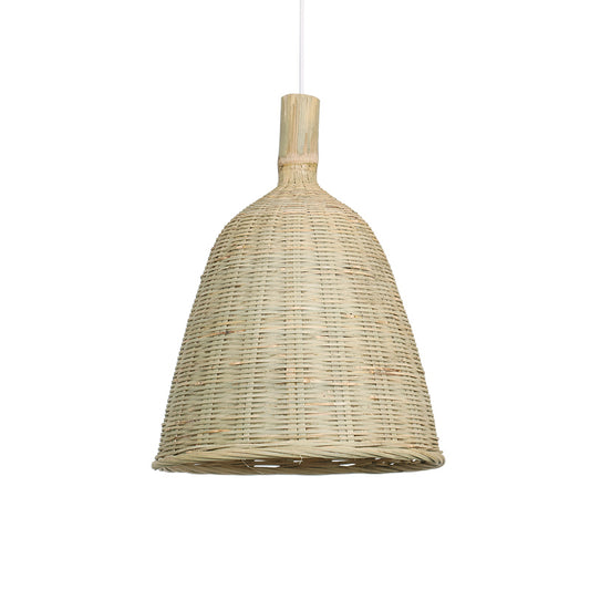 Funnel Tea Room Suspension Light Bamboo 1-Light Simplicity Pendant Light Fixture in Wood Clearhalo 'Ceiling Lights' 'Pendant Lights' 'Pendants' Lighting' 2245811