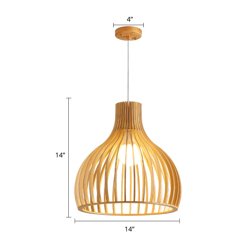 South-east Asia Shaded Ceiling Light Wood Single Restaurant Hanging Pendant Lighting Wood F Clearhalo 'Ceiling Lights' 'Pendant Lights' 'Pendants' Lighting' 2245836_ddd748ca-66b6-452f-9351-41ac92bc9f06