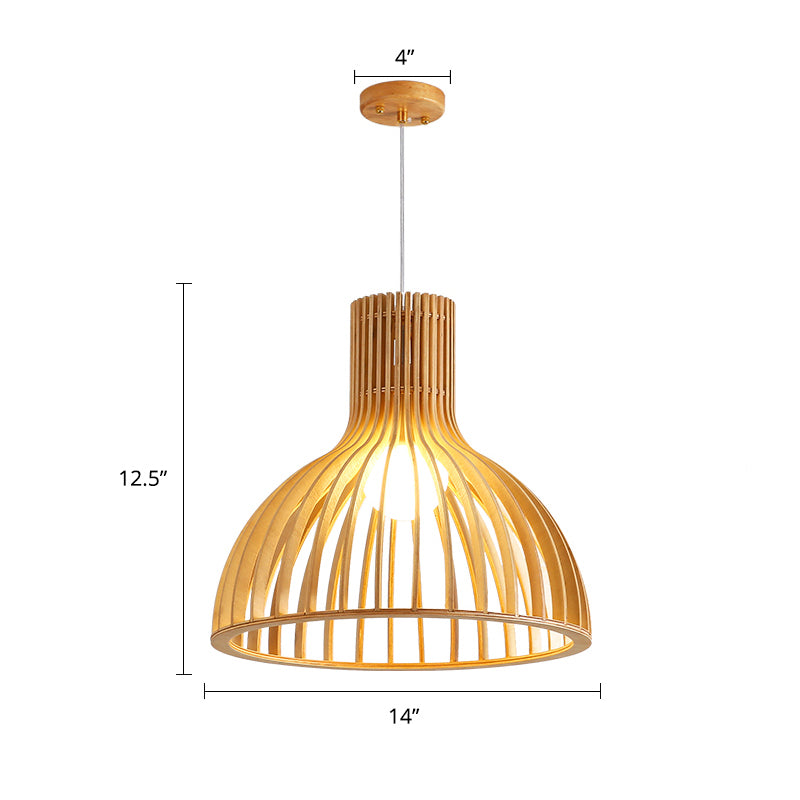 South-east Asia Shaded Ceiling Light Wood Single Restaurant Hanging Pendant Lighting Wood C Clearhalo 'Ceiling Lights' 'Pendant Lights' 'Pendants' Lighting' 2245839_23083fa8-18a9-43cb-91fd-cfe0b31c1281