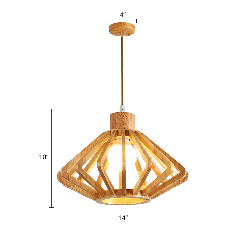 South-east Asia Shaded Ceiling Light Wood Single Restaurant Hanging Pendant Lighting Wood G Clearhalo 'Ceiling Lights' 'Pendant Lights' 'Pendants' Lighting' 2245840_867e4034-a3a8-4fca-91a6-c690ffc6e1e8