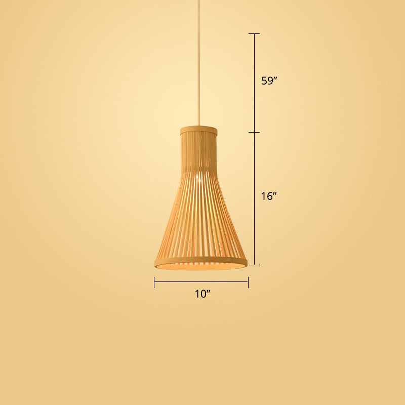 Modern Style Handwoven Ceiling Light Rattan Single Restaurant Hanging Pendant Light in Wood Wood A Clearhalo 'Ceiling Lights' 'Pendant Lights' 'Pendants' Lighting' 2245879_87d27596-a0e2-4c53-a1d0-ba2a4cdd7f5c