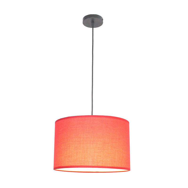 Minimalism Drum Suspension Light Single-Bulb Fabric Pendant Light Fixture for Restaurant Clearhalo 'Ceiling Lights' 'Pendant Lights' 'Pendants' Lighting' 2246184