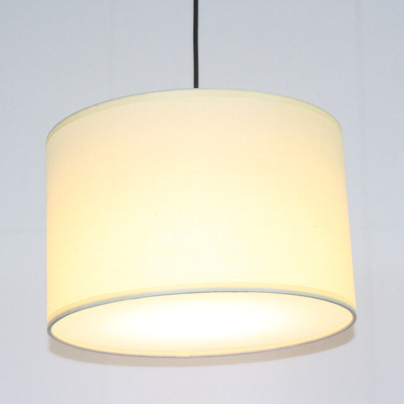 Minimalism Drum Suspension Light Single-Bulb Fabric Pendant Light Fixture for Restaurant Clearhalo 'Ceiling Lights' 'Pendant Lights' 'Pendants' Lighting' 2246186