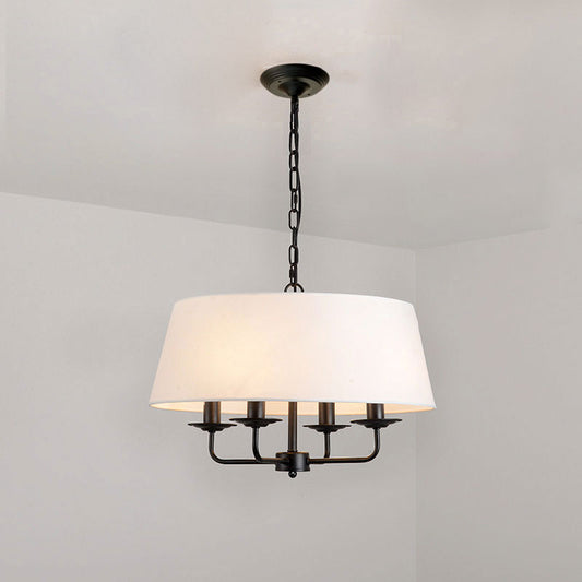 Vintage Empire Shade Chandelier Pendant Light 4 Heads Fabric Hanging Light for Bedroom Clearhalo 'Ceiling Lights' 'Chandeliers' Lighting' options 2246221