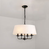 Vintage Empire Shade Chandelier Pendant Light 4 Heads Fabric Hanging Light for Bedroom Clearhalo 'Ceiling Lights' 'Chandeliers' Lighting' options 2246221