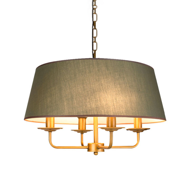 Vintage Empire Shade Chandelier Pendant Light 4 Heads Fabric Hanging Light for Bedroom Clearhalo 'Ceiling Lights' 'Chandeliers' Lighting' options 2246228