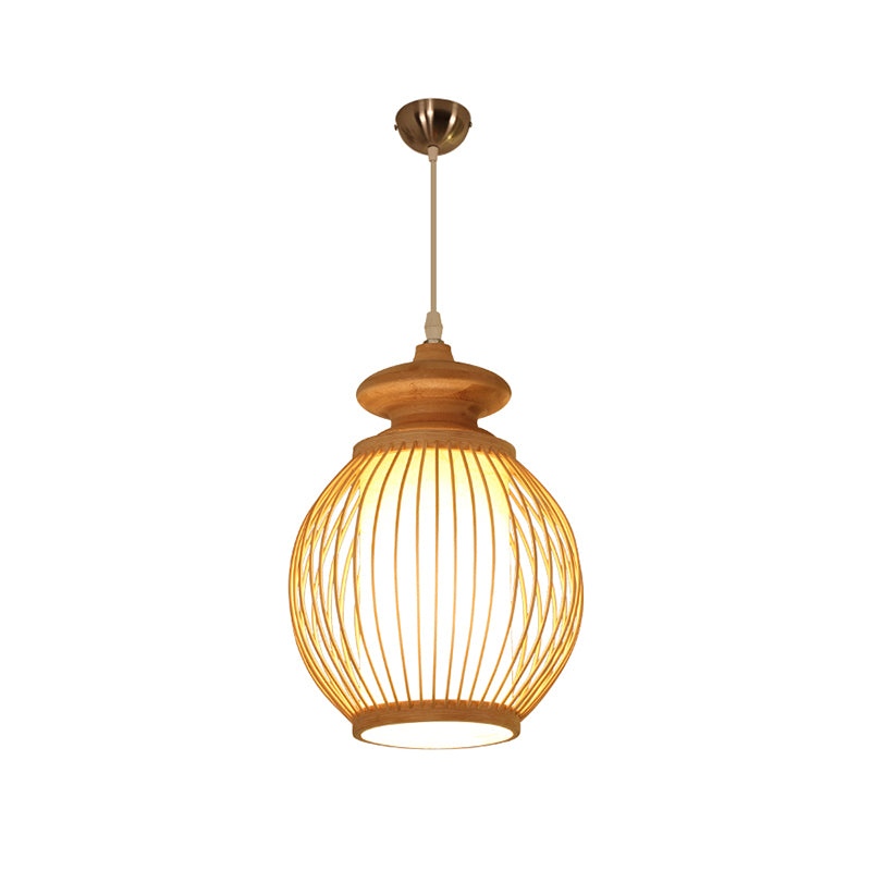 Modern Style Handwoven Ceiling Light Bamboo Single Restaurant Hanging Pendant Lighting Clearhalo 'Ceiling Lights' 'Pendant Lights' 'Pendants' Lighting' 2246471