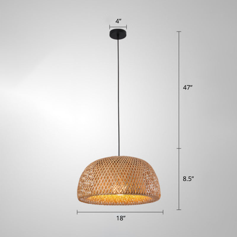 Handcrafted Ceiling Light Modern Bamboo Single Wood Hanging Pendant Light for Restaurant Wood H Clearhalo 'Ceiling Lights' 'Pendant Lights' 'Pendants' Lighting' 2246537_fa45be3d-a49e-4afa-96a3-390cfb9ee71d