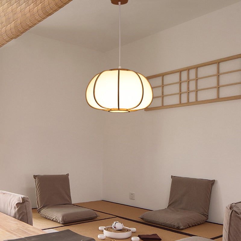 Handwoven Pendant Light Contemporary Bamboo Single-Bulb Wood Suspension Light Fixture Clearhalo 'Ceiling Lights' 'Pendant Lights' 'Pendants' Lighting' 2246582