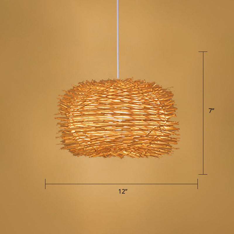 Wood Handmade Suspension Lighting Simplicity 1-Light Bamboo Pendant Light for Restaurant Wood K Clearhalo 'Ceiling Lights' 'Pendant Lights' 'Pendants' Lighting' 2246673_27133001-3b30-46f2-87e7-9a557065ff93