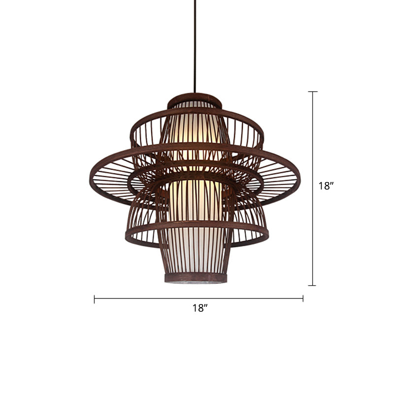 Weaving Restaurant Ceiling Light Bamboo Single Modern Hanging Pendant Light in Coffee Clearhalo 'Ceiling Lights' 'Pendant Lights' 'Pendants' Lighting' 2246698