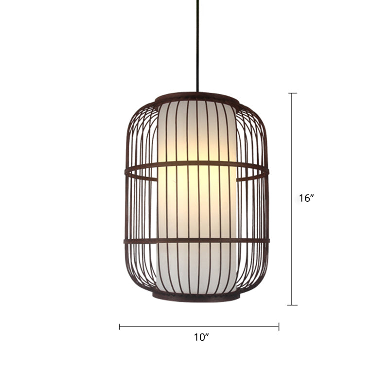 Weaving Restaurant Ceiling Light Bamboo Single Modern Hanging Pendant Light in Coffee Clearhalo 'Ceiling Lights' 'Pendant Lights' 'Pendants' Lighting' 2246700