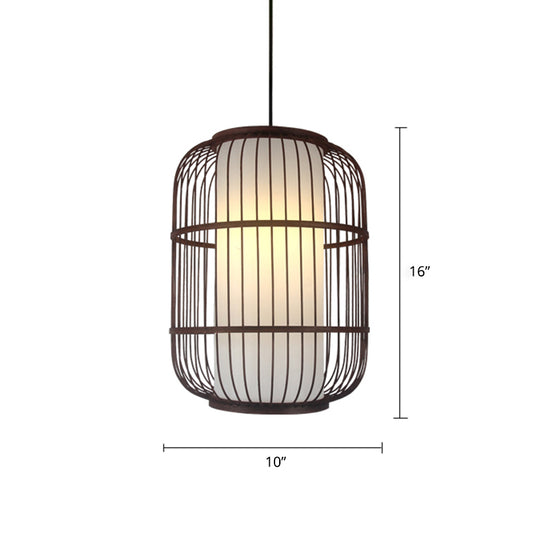 Weaving Restaurant Ceiling Light Bamboo Single Modern Hanging Pendant Light in Coffee Clearhalo 'Ceiling Lights' 'Pendant Lights' 'Pendants' Lighting' 2246700