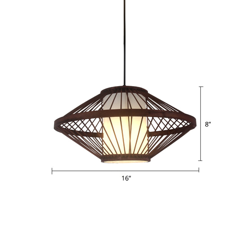 Weaving Restaurant Ceiling Light Bamboo Single Modern Hanging Pendant Light in Coffee Clearhalo 'Ceiling Lights' 'Pendant Lights' 'Pendants' Lighting' 2246707