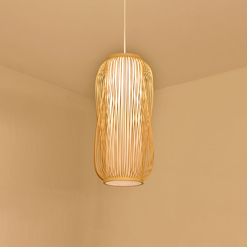 Bamboo Handmade Pendant Light Contemporary Single-Bulb Wood Suspension Light Fixture Wood E Clearhalo 'Ceiling Lights' 'Pendant Lights' 'Pendants' Lighting' 2246723_7b898b88-a66b-4c97-a8d3-eba61b749706