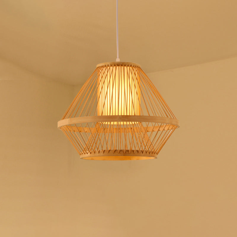 Bamboo Handmade Pendant Light Contemporary Single-Bulb Wood Suspension Light Fixture Wood K Clearhalo 'Ceiling Lights' 'Pendant Lights' 'Pendants' Lighting' 2246726_ae1b9230-c118-421c-ae04-ab3aa84b2a4d