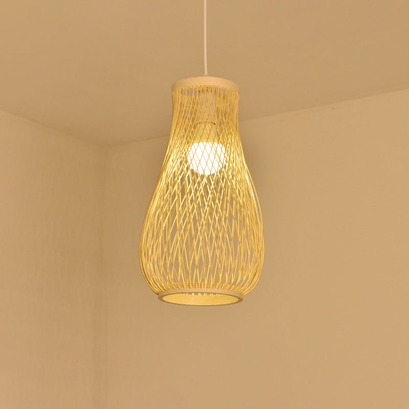 Bamboo Handmade Pendant Light Contemporary Single-Bulb Wood Suspension Light Fixture Wood F Clearhalo 'Ceiling Lights' 'Pendant Lights' 'Pendants' Lighting' 2246728_a574e701-2543-4e7e-b7ea-9aef65736d2a