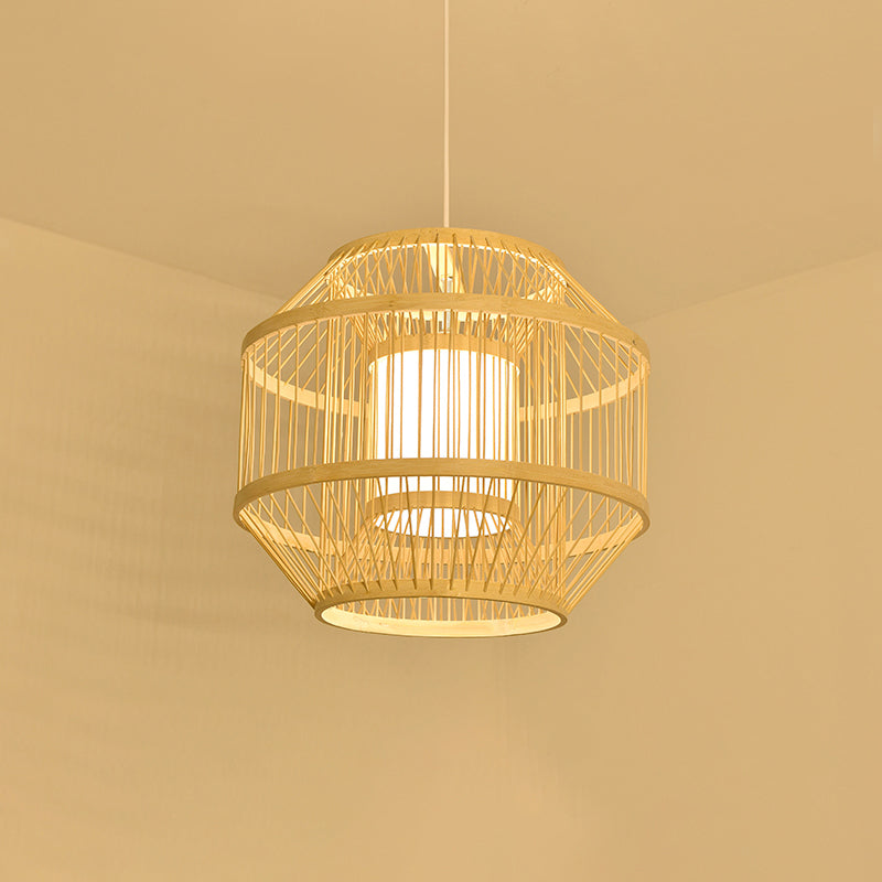 Bamboo Handmade Pendant Light Contemporary Single-Bulb Wood Suspension Light Fixture Wood A Clearhalo 'Ceiling Lights' 'Pendant Lights' 'Pendants' Lighting' 2246730_948b856f-4d80-442d-9953-b404c867064a