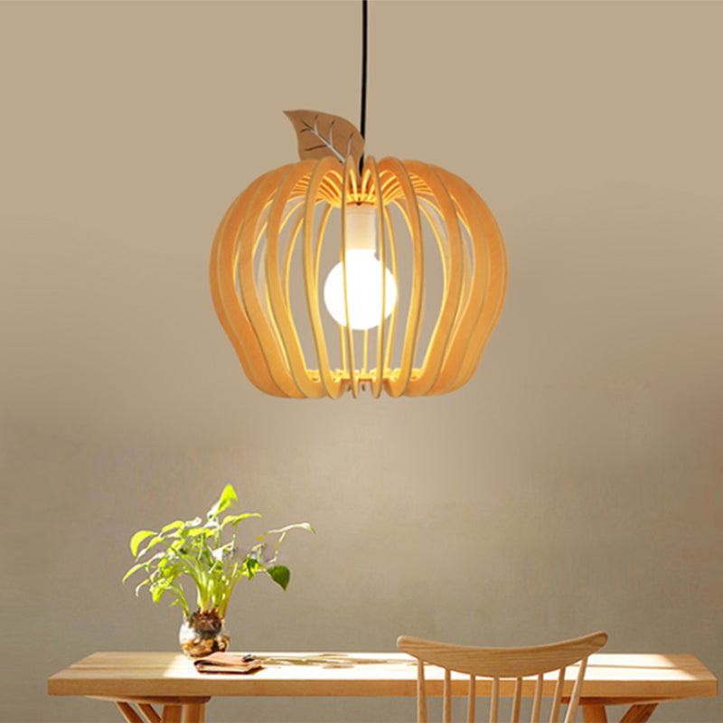Simplicity Shaded Suspension Lighting Wood 1-Light Restaurant Pendant Light Fixture Clearhalo 'Ceiling Lights' 'Pendant Lights' 'Pendants' Lighting' 2246736