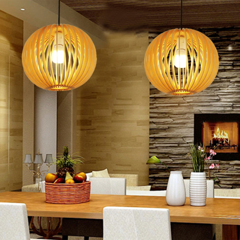 Simplicity Shaded Suspension Lighting Wood 1-Light Restaurant Pendant Light Fixture Wood I Clearhalo 'Ceiling Lights' 'Pendant Lights' 'Pendants' Lighting' 2246741_738f3a6c-048c-4fca-8fe5-b15a10047f09