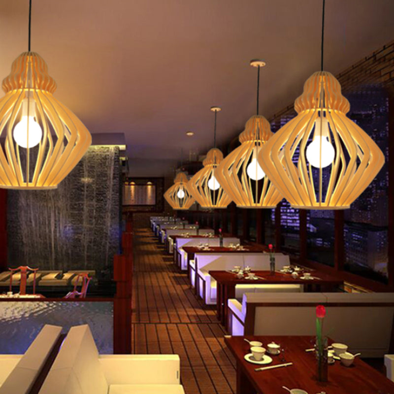 Simplicity Shaded Suspension Lighting Wood 1-Light Restaurant Pendant Light Fixture Wood K Clearhalo 'Ceiling Lights' 'Pendant Lights' 'Pendants' Lighting' 2246747_3846dc6a-a24a-4eca-b8ac-fecd41410f97