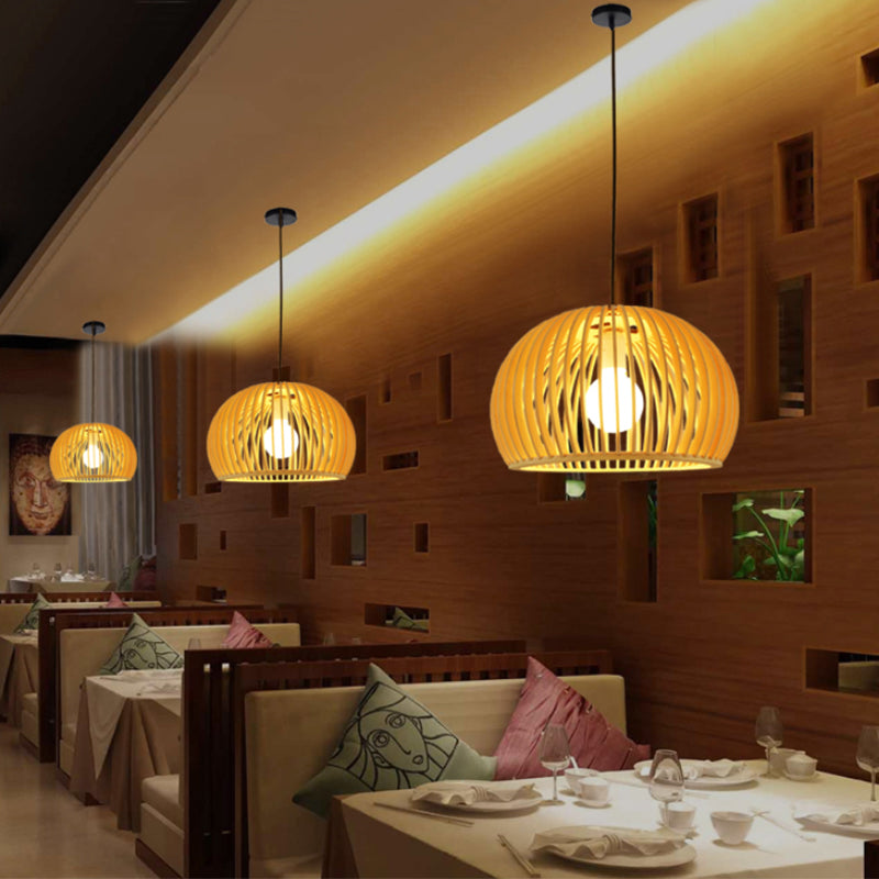 Simplicity Shaded Suspension Lighting Wood 1-Light Restaurant Pendant Light Fixture Clearhalo 'Ceiling Lights' 'Pendant Lights' 'Pendants' Lighting' 2246749