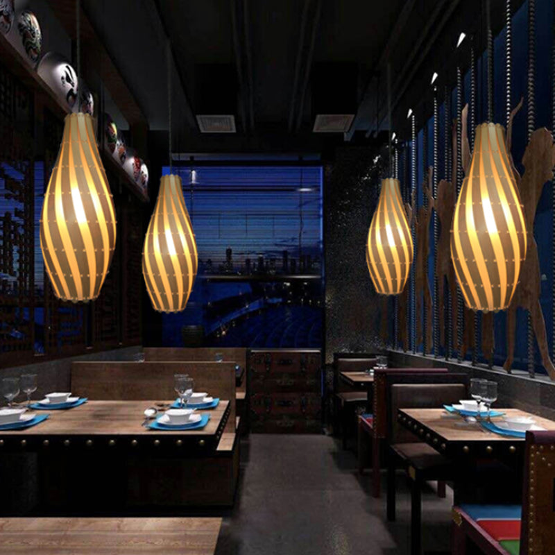 Simplicity Shaded Suspension Lighting Wood 1-Light Restaurant Pendant Light Fixture Clearhalo 'Ceiling Lights' 'Pendant Lights' 'Pendants' Lighting' 2246754