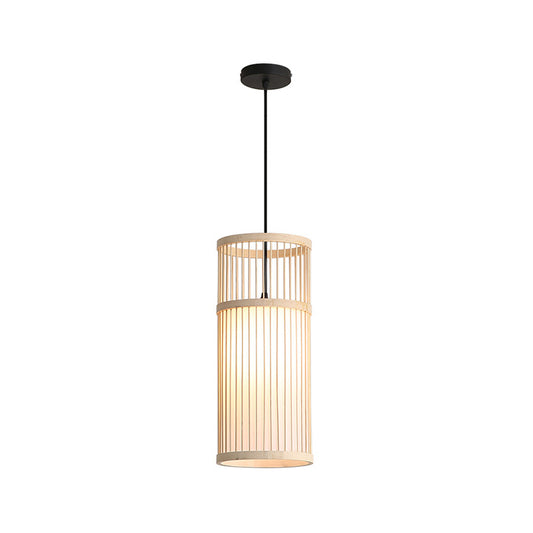 Cylinder Restaurant Suspension Lighting Bamboo 1��Head Minimalist Pendant Ceiling Light Clearhalo 'Ceiling Lights' 'Pendant Lights' 'Pendants' Lighting' 2246769