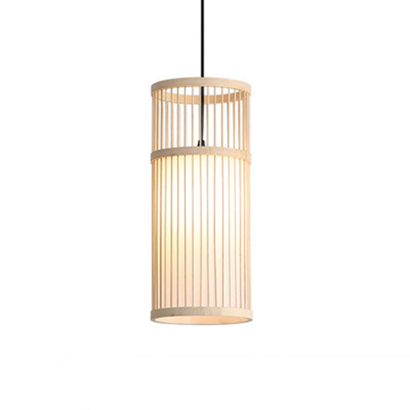 Cylinder Restaurant Suspension Lighting Bamboo 1��Head Minimalist Pendant Ceiling Light Clearhalo 'Ceiling Lights' 'Pendant Lights' 'Pendants' Lighting' 2246770