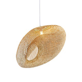 Handmade Restaurant Suspension Light Bamboo 1-Light Simplicity Pendant Light in Wood Clearhalo 'Ceiling Lights' 'Pendant Lights' 'Pendants' Lighting' 2246883