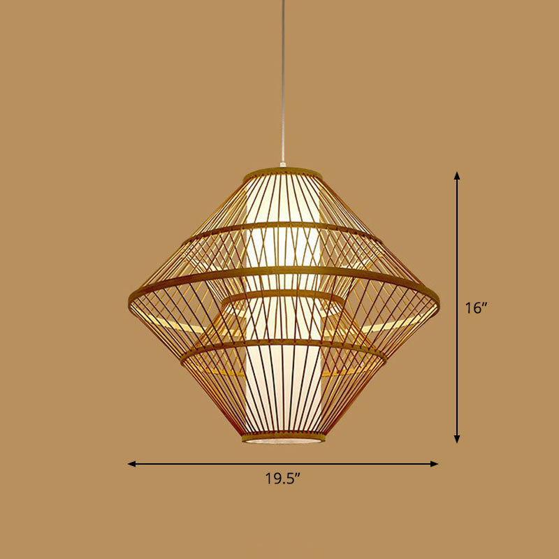 Handmade Restaurant Ceiling Light Bamboo Single Modern Style Hanging Pendant Light in Wood Clearhalo 'Ceiling Lights' 'Pendant Lights' 'Pendants' Lighting' 2246972