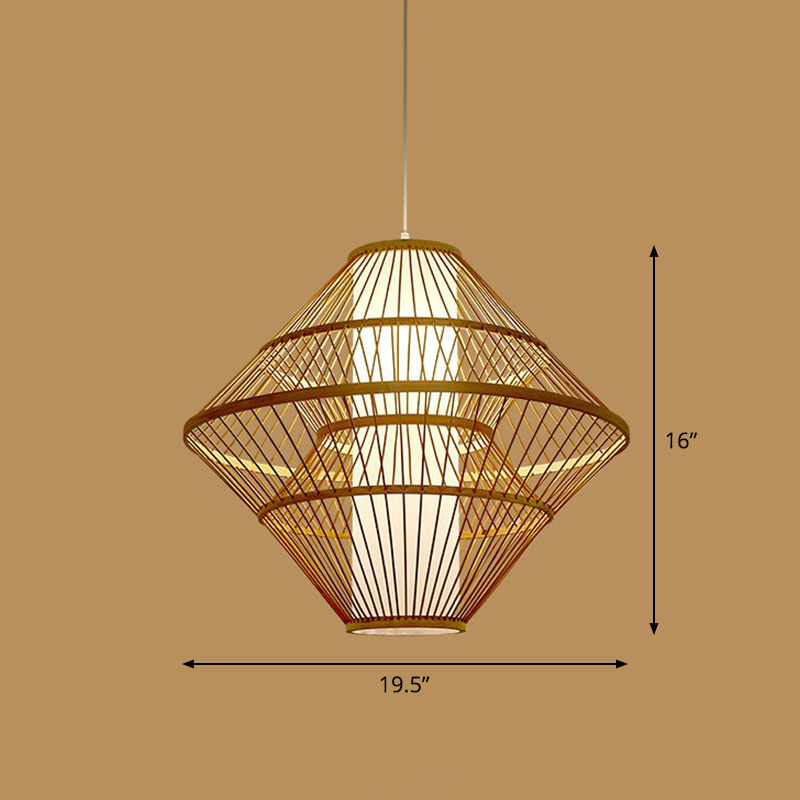 Handmade Restaurant Ceiling Light Bamboo Single Modern Style Hanging Pendant Light in Wood Wood L Clearhalo 'Ceiling Lights' 'Pendant Lights' 'Pendants' Lighting' 2246972_f3817152-aef0-4392-a1df-fe2efa08f423