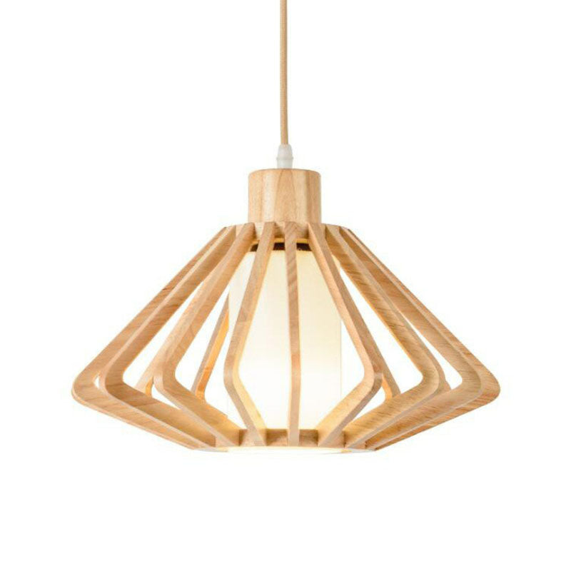 Tapered Pendant Light Contemporary Wood Single-Bulb Corridor Suspension Light Fixture Clearhalo 'Ceiling Lights' 'Pendant Lights' 'Pendants' Lighting' 2247000