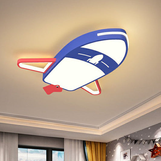 Childrens Plane LED Flush Mount Acrylic Nursery Flushmount Ceiling Lighting in Blue Clearhalo 'Ceiling Lights' 'Close To Ceiling Lights' 'Close to ceiling' 'Flush mount' Lighting' 2247192