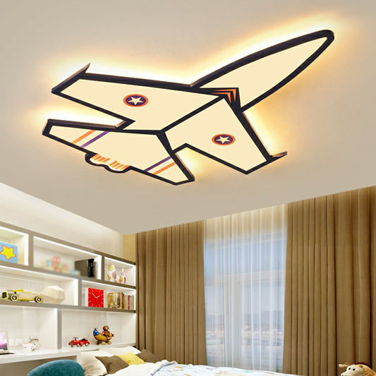 Plane Shaped Acrylic Flush Mount Lighting Kids Style Blue LED Flush Mount for Nursery Clearhalo 'Ceiling Lights' 'Close To Ceiling Lights' 'Close to ceiling' 'Flush mount' Lighting' 2247220