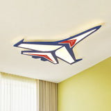 Airplane LED Flush Mount Childrens Acrylic Blue Flushmount Ceiling Light for Bedroom Clearhalo 'Ceiling Lights' 'Close To Ceiling Lights' 'Close to ceiling' 'Flush mount' Lighting' 2247227