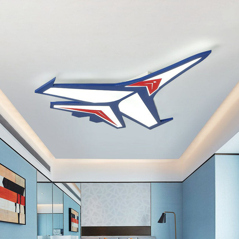 Airplane LED Flush Mount Childrens Acrylic Blue Flushmount Ceiling Light for Bedroom Clearhalo 'Ceiling Lights' 'Close To Ceiling Lights' 'Close to ceiling' 'Flush mount' Lighting' 2247228