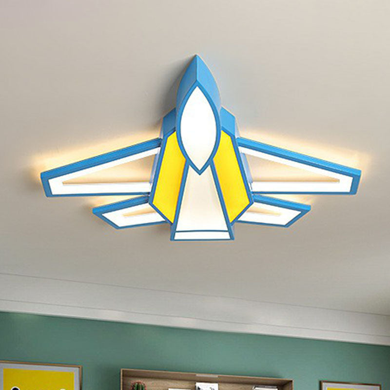 Yellow Aircraft Flush Ceiling Light Kids Acrylic LED Flush Mount Lighting for Nursery Clearhalo 'Ceiling Lights' 'Close To Ceiling Lights' 'Close to ceiling' 'Flush mount' Lighting' 2247230