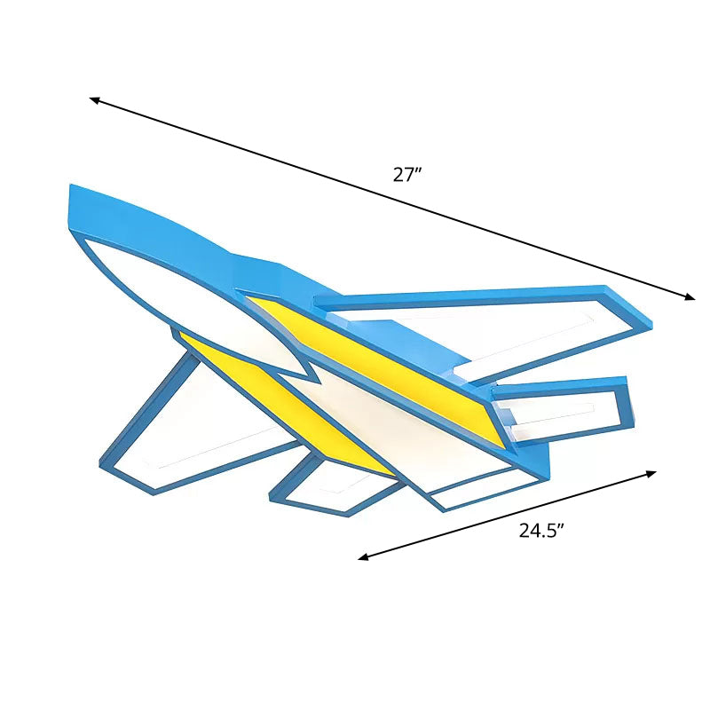 Yellow Aircraft Flush Ceiling Light Kids Acrylic LED Flush Mount Lighting for Nursery Clearhalo 'Ceiling Lights' 'Close To Ceiling Lights' 'Close to ceiling' 'Flush mount' Lighting' 2247239