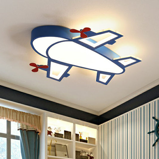 Simplicity Plane LED Flush Mount Light Acrylic Nursery Ceiling Light Flush Mount in Blue Blue Warm Clearhalo 'Ceiling Lights' 'Close To Ceiling Lights' 'Close to ceiling' 'Flush mount' Lighting' 2247242