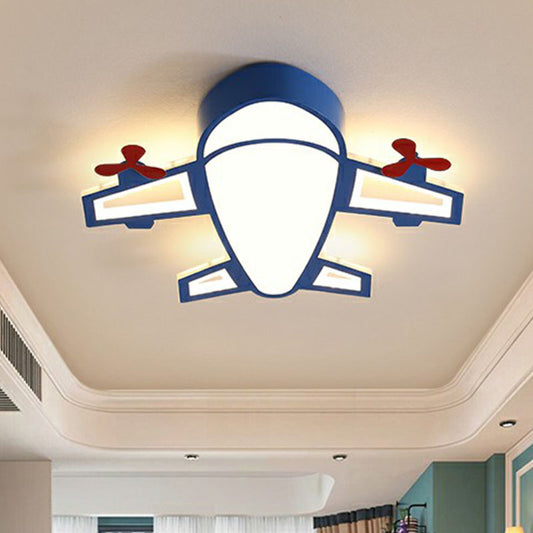 Simplicity Plane LED Flush Mount Light Acrylic Nursery Ceiling Light Flush Mount in Blue Clearhalo 'Ceiling Lights' 'Close To Ceiling Lights' 'Close to ceiling' 'Flush mount' Lighting' 2247243