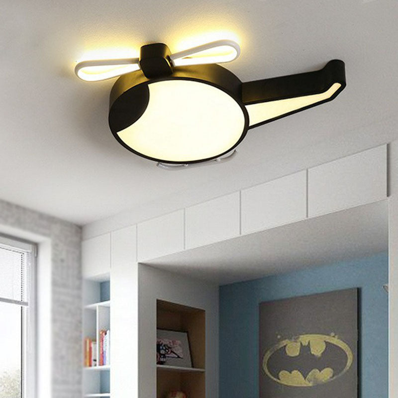 Helicopter Flush Light Minimalist Acrylic Nursery LED Flush Mount Lighting Fixture Black Clearhalo 'Ceiling Lights' 'Close To Ceiling Lights' 'Close to ceiling' 'Flush mount' Lighting' 2247248