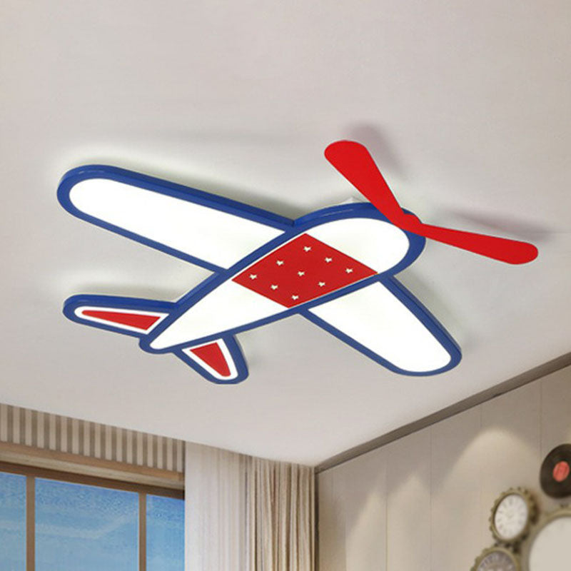 Plane Acrylic Flush Ceiling Light Kids Red LED Flush Mount Lighting Fixture for Bedroom Clearhalo 'Ceiling Lights' 'Close To Ceiling Lights' 'Close to ceiling' 'Flush mount' Lighting' 2247273