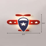 Aircraft LED Flush Mount Light Simplicity Acrylic Red Flush Mount Ceiling Light for Child Room Red 29.5" Third Gear Clearhalo 'Ceiling Lights' 'Close To Ceiling Lights' 'Close to ceiling' 'Flush mount' Lighting' 2247289