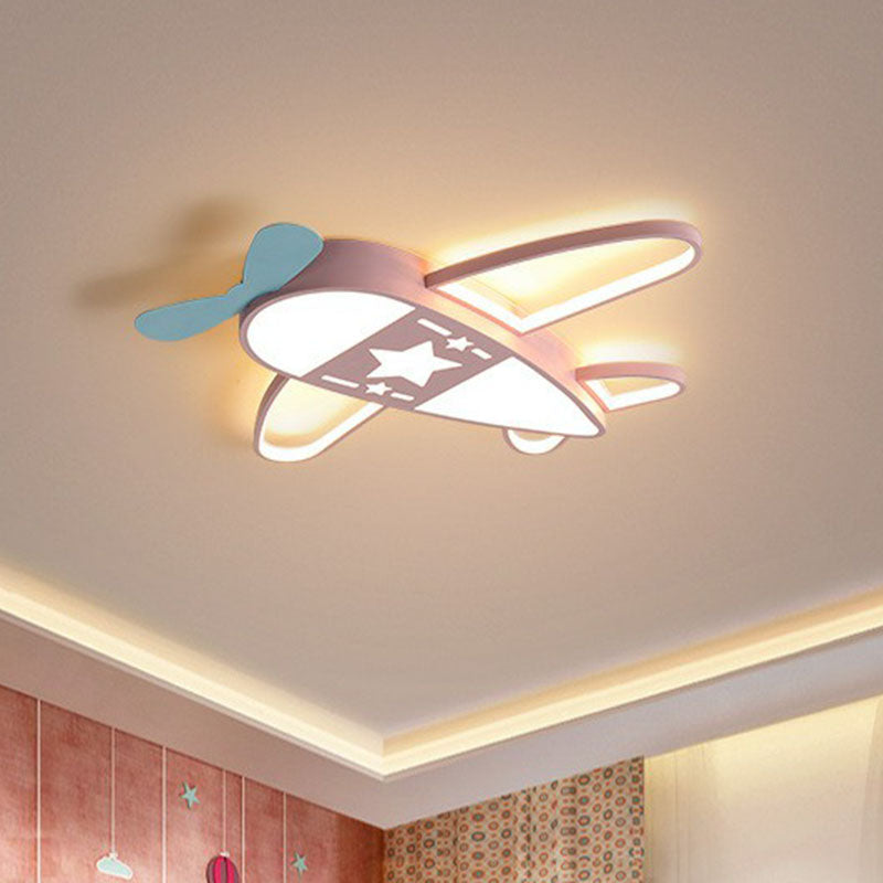 Minimalist Airplane Flush Light Acrylic Kids Bedroom LED Flush Ceiling Light Fixture Clearhalo 'Ceiling Lights' 'Close To Ceiling Lights' 'Close to ceiling' 'Flush mount' Lighting' 2247292