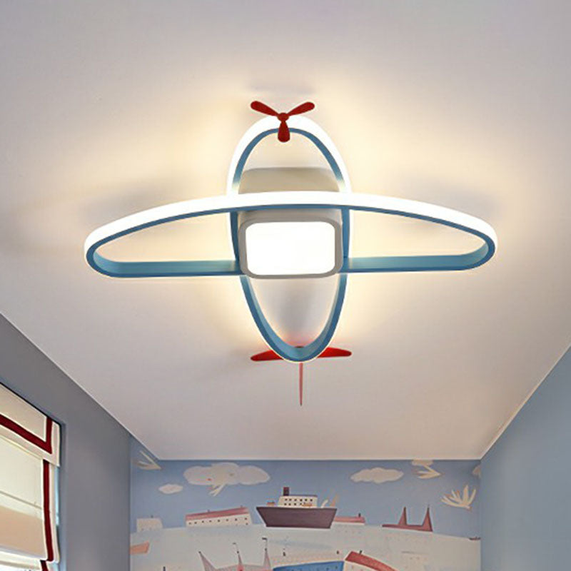 Airplane Bedroom LED Flush Mount Acrylic Childrens Flushmount Ceiling Light in Blue Clearhalo 'Ceiling Lights' 'Close To Ceiling Lights' 'Close to ceiling' 'Flush mount' Lighting' 2247308